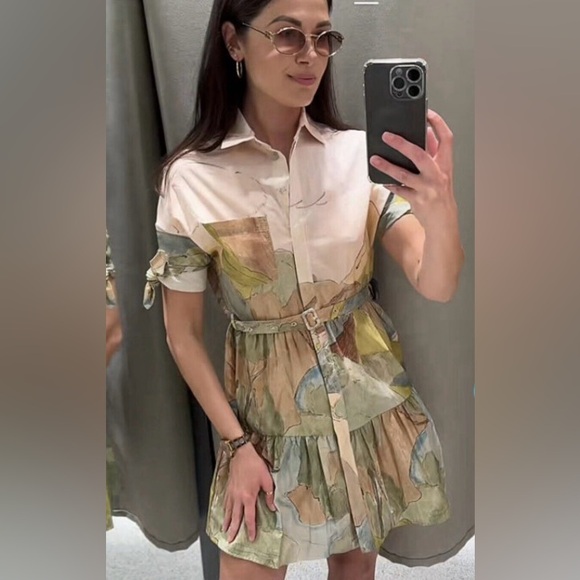 ZARA BLOGGERS’ FAVORITE PRINTED SHORT DRESS ZW COLLECTION - Picture 8 of 16